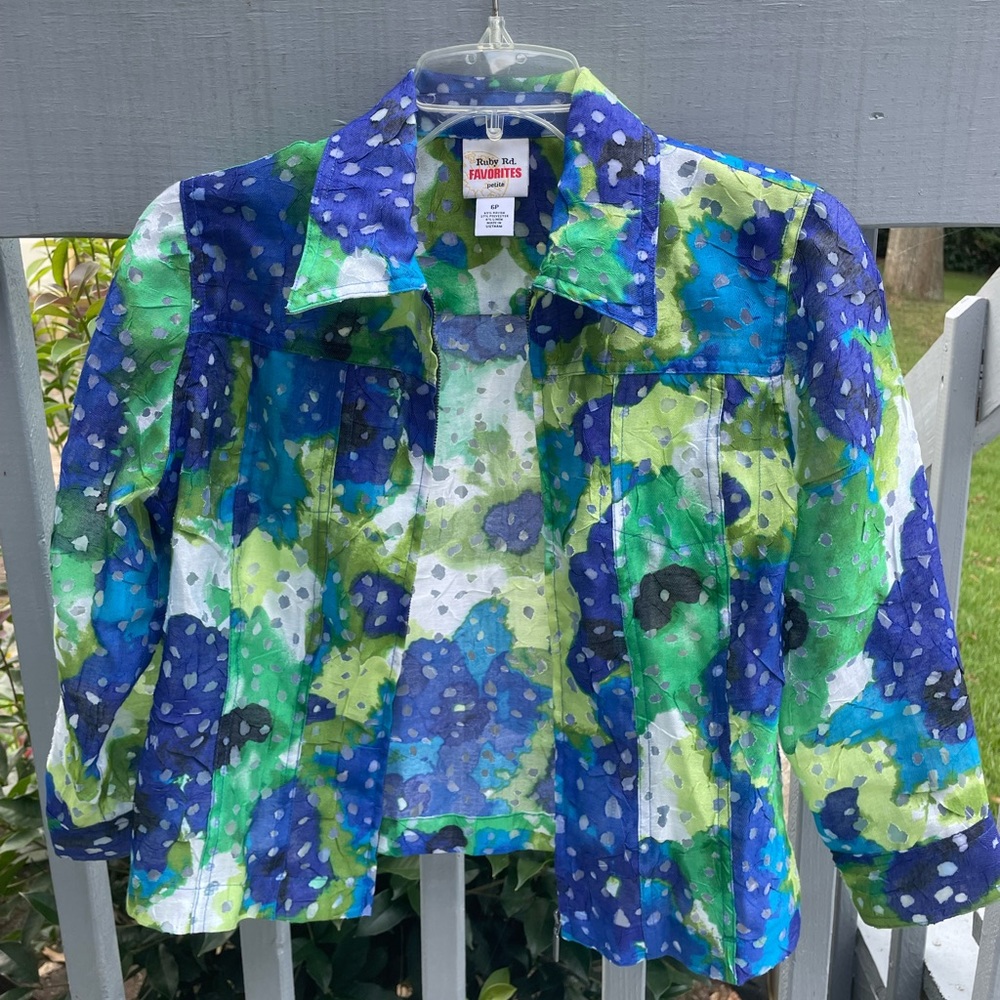 Zipper blouse/ light jacket, multicolored, worn once, no damage
